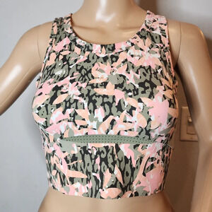 Sweaty Betty Power Frame Racerback Sports Bra. Pink Peach Green Black. Small.